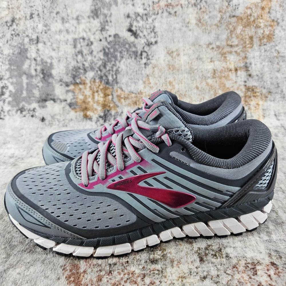Brooks Ariel 18 Running Shoes Womens 9B Grey Pink 1202711B091 Training Sneakers - Picture 10 of 14